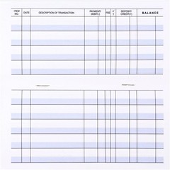 Larger Lines 20 Pack Checkbook Register, Check Registers for Personal Use, Blank