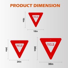 Triangle Yield Sign, 0.08″ Aluminum or 0.12″ Plastic, Reflective