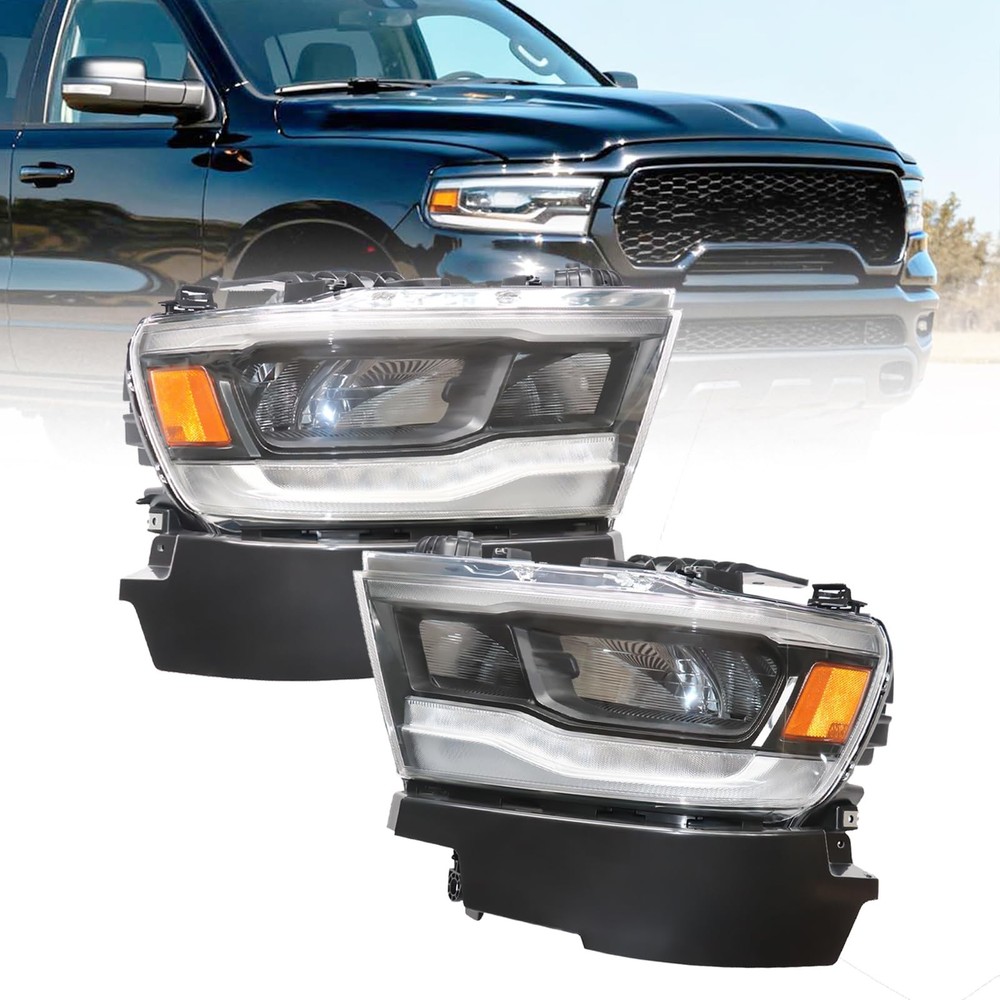 For 2019-2024 RAM 1500 Rebel/Laramie NON-Laramie Longhorn LED Headlights