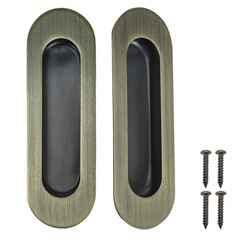Recessed Door Handle Flush Pull 6 Inch Sliding Closet Handle Oval Pocket Door…