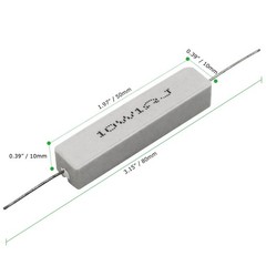 10 PCS 10w 1 ohm 5 Axial Lead Wire Resistors White Wound Fixed C Model: 10W1ΩJ