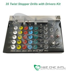Dental Implant 35 Integral Stopper Drills with 6 Drivers and Keys. Complete Kit