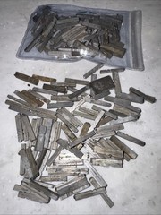 Lot Of 200 Small Vintage Printing Press Metal Typeset Blocks – Letters & Numbers