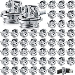 Blulu 50 Pcs 3/4 Inch Cable Connectors Clamp Type Cable Connectors Conduit