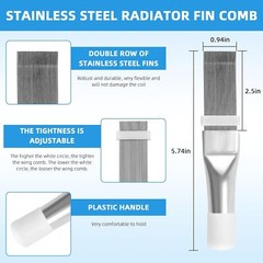 2Pcs Cleaning Tool Air Conditioner Fin Repair Tool Coil Comb A/C Condenser Brush