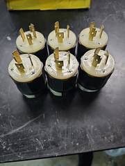 Lot Of 6 LEVITON 2321 LOCKING PLUG, 20A-250V, 2P, 3W GROUNDING, L6-20P