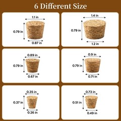 Natural Cork Stoppers for Bottles, 30Pcs, Assorted Sizes