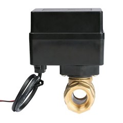 U.S. Solid Motorized Ball Valve with Indicator Lights 1/2 in Brass 9-36V N/O