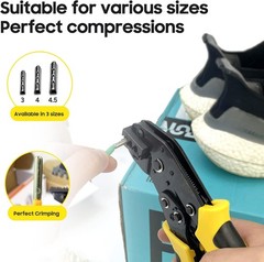 Adjustable Metal Aglet Crimping Tool for 3/4/4.5mm Shoelaces and Aglets