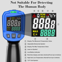 Laser Thermometer Gun -58°F~1112°F(-50°C~600°C),Non Contact Infrared Thermometer