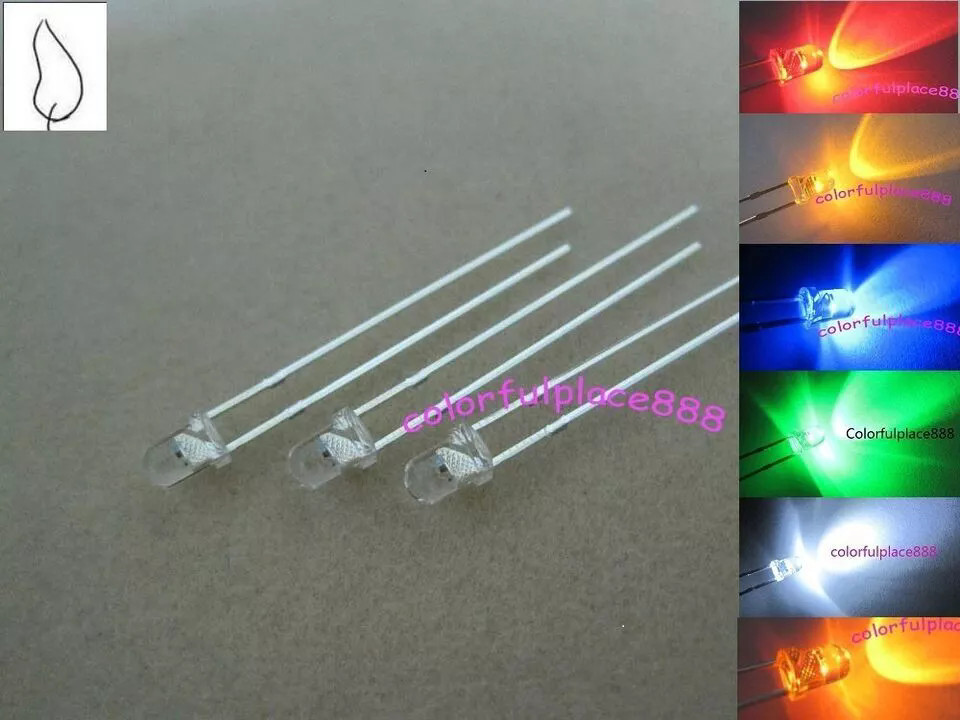 5mm Candle Red Yellow Blue Green White Orange Flicker Flickering Led Leds Lights