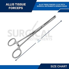 Set Of 2 Pcs Allis Tissue Forceps Clamps 5×6 Teeth 7″+10″ Surgical German Grade