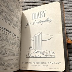 Vintage Yellowstone Park Diary & Reminder circa 1949, Real Leather, Hand Painted