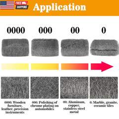 Steel Wool Pads 0000 15PCS – Steel Wool 0000 Roll Glass Wood Fabric Metal Extra