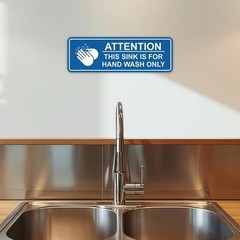 Hand Wash Only Sink Sign – Large 10 Pack, Durable Black Warning Labels