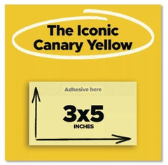 Post-it Notes Pads in Canary Yellow, Value PK, 3″x5″, 100 Sheets/Pad, 24 Pads/PK