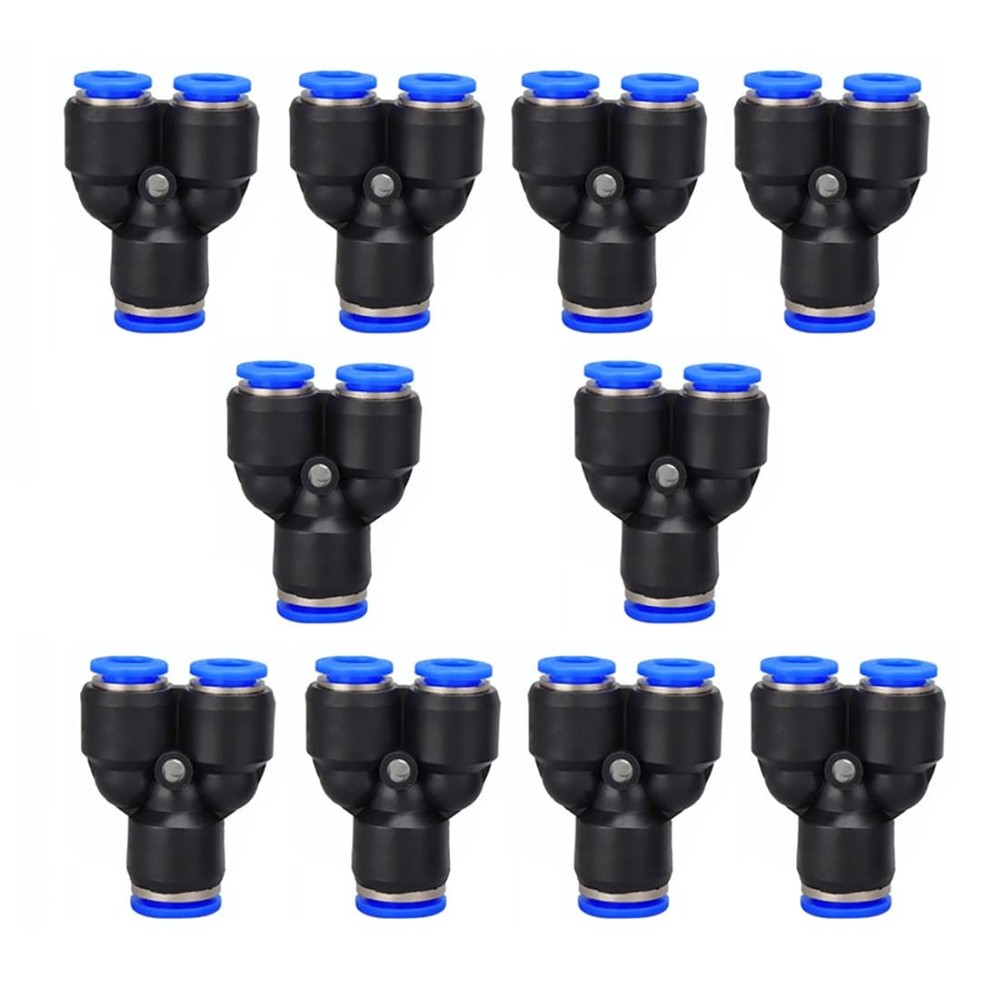 Metaland 5/16″ OD Push to Connect Y Spliter 3 Way Wye Tube OD, Black