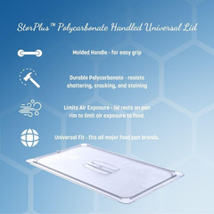 Carlisle Foodservice Products Storplus Handled Lid for Food Pan, Cover for Food
