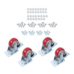 4 Pcs With Brake 360 Degree Heavy Duty Swivel Caster Wheels 3 Inch Plate