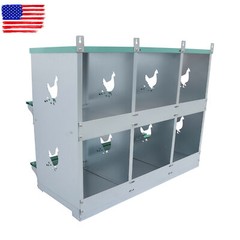Chicken Nesting Boxes 6 Compartment Metal Poultry Nest Box Wall Mount For Hens