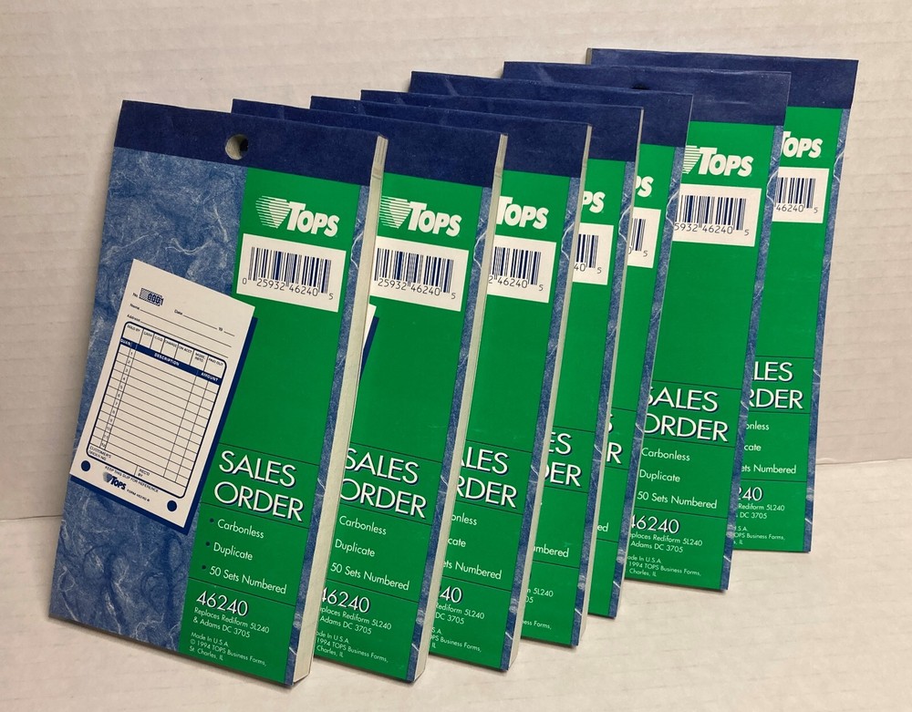 TOPS Sales Order Book #46240…2-Part Carbonless – 7 Pack – 50 pages per pack.