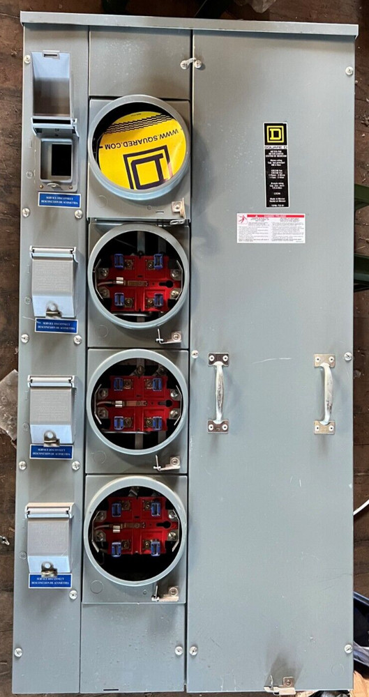 SQ D 4 Gang Meter Pak 400A 1-Phase 120/240 V No Bypass Ringless