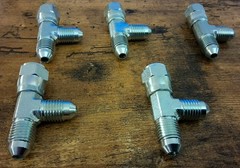 6602-04-04-04 1/4″ FJIC SWIVEL TO 1/4″ JIC TO 1/4″ JIC TEE FITTINGS LOT OF 5