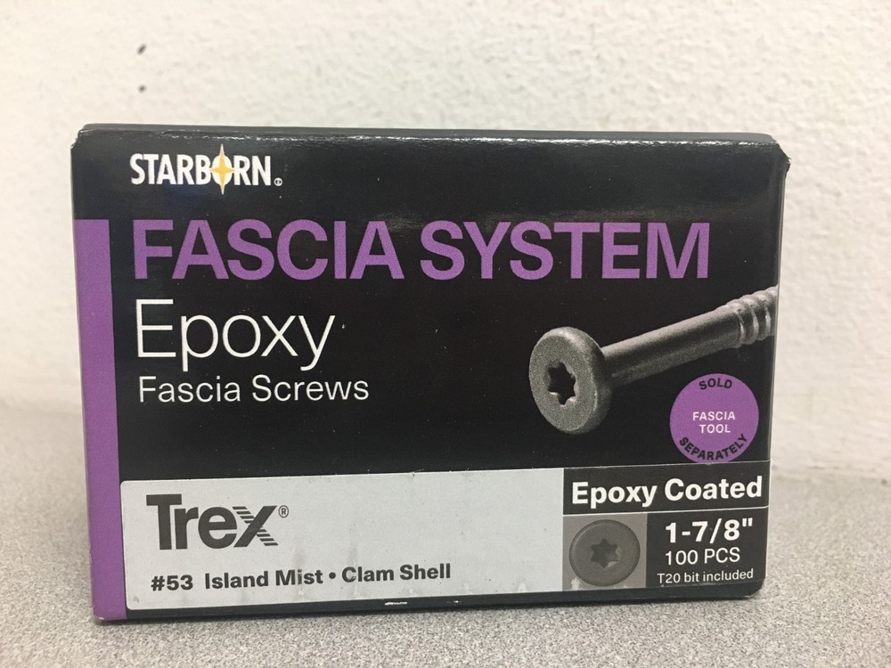 Trex Fascia System Epoxy Fascia screws #53 Island Mist-Clam Shell 1 ⅞ ” 100PCS