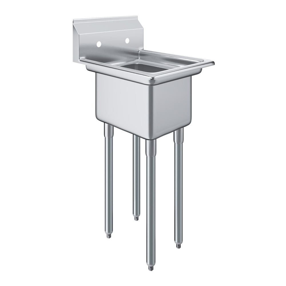 22 in. x 18 in. Stainless Steel One Compartment Sink. 12 in x 16 in x 10in Bowls