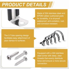 10Pcs 57mm (2-1/4″) Cable Clamps, for Black Rubber Pipe Clamps
