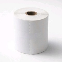 Blank White Adhesive Label Roll, Perforated, Adhesive, Blank, White, Label Roll