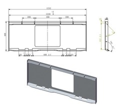 48″ Universal Skid Steer Weld-on Mount Plate with Window