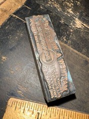 Print Block “ Matthew A. Weisbard Pharmacist “ Philadelphia PA, Copper Face￼