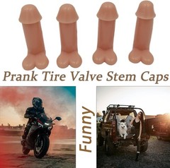 4 Pcs 1.8 inch Flesh-Colored Prank Tire Valve Stem Caps, Tire Air Caps Universal