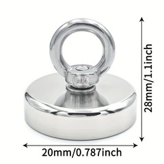 61kg Strong Fishing Magnet Kit Double-Sided Pull Force and Rope Carabiner