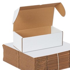 BOX USA 14″ Deluxe Shipping Boxes, 14 14.5×7.5×5″ (25-Pack), Oyster White