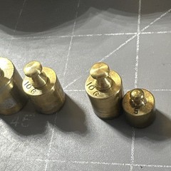 Balance Weight Set Grams (1-50g) (2 x 100g, 200g, 500g, 1kg, & 2kg) Brass 14pc.