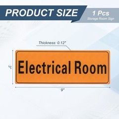 9″x3″ Electrical Room, 1Pcs Room Door Sign Self-Adhesive, Orange with Black Text