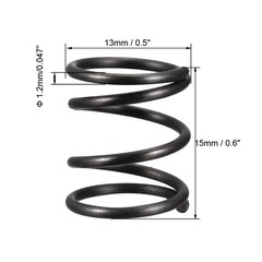 10pcs – Compression Spring 1.2mm Wire Dia 13mm OD 15mm Free Length Black