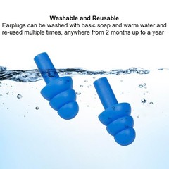 100 Pairs Blue Soft Silicone Earplugs Flexible Ear Plugs For Swimming Sleeping
