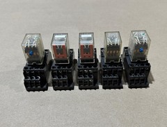 5x Pack Lot Omron PYF14A-E 14 Pin Relay Socket w/ MY4 DC24 Ice Cube Relay 24 VDC