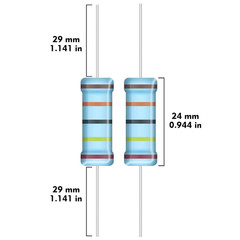 5W Metal Film Resistor Kit from 1 Ohm to 1M Ohm 25 Values 5 Watt 1% Resistors