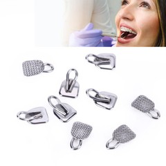 AZDENT Dental Orthodontic Lingual Buttons Bondable Round Rectangular Mesh Base