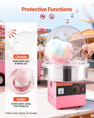 VEVOR Cotton Candy Machine Cover Transparent Acrylic Dome Bubble Shield