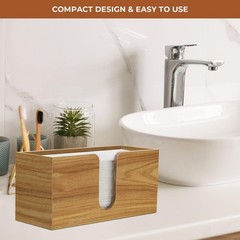 Acacia Wood Paper Towel Dispenser Countertop, Paper Towel Holder for Bathroom…