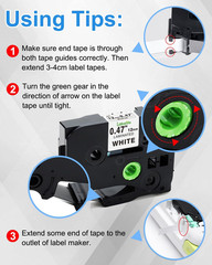 5 Pack Compatible Brother Genuine P-Touch, TZe-231 Tape Black Print White Tape