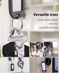 Uniclife 10 Pieces Key Tags 2 Inch Soft Plastic Chain 10 Pack, Black