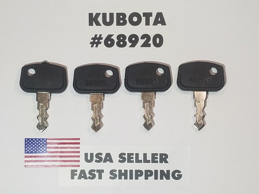 (4) Kubota RTV 500, 900, 1140, ATV Tractor Mower Ignition Keys # 68920