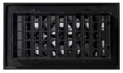 Decor Grates AC408-BLK Victorian Floor Register 4 x 8 Inches Cast Iron Black