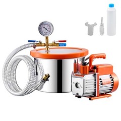1.5 Gallon Vacuum Chamber 3.5CFM Single Stage Pump Degassing Chamber Kit